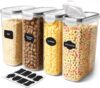2 Utopia Kitchen Grain Container - Sealed Food Storage Container & Grain Dispenser for Pantry Finishing (Clear, 4 L, 3 Pack)